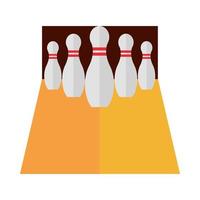 bowlinghall med stift spel rekreationsidrott platt ikon design vektor
