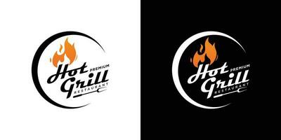 heiß Grill Logo Vorlage Vektor