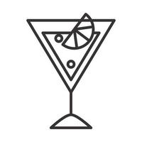 cocktail ikon frukt tropisk skiva dryck sprit uppfriskande alkohol linje stil design vektor