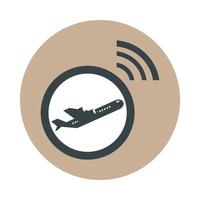 Flughafenflugzeug signalisiert Reiseverkehrsterminal Tourismus oder Geschäftsblock und flaches Symbol vektor