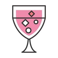 Cocktail-Symbol trinken Alkohol Alkohol besondere Veranstaltung Feierlinie und Fülldesign vektor