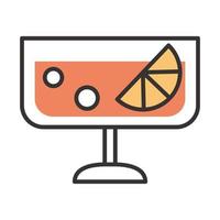 Cocktailsymbol tropische Fruchtgetränke, erfrischende Alkohollinie und Fülldesign vektor