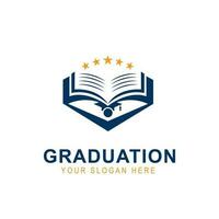 Hochschule, Absolvent, Campus, Bildung Logo Design mit Bücher Vektor Illustration
