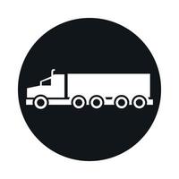 Auto-LKW-Container-Modell Transportfahrzeugblock und flaches Icon-Design vektor