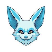 süß Porträt von fennec Fuchs Gesicht. das Wüste Fuchs fennec Fuchs ist Blau. Tier Kopf. Vektor Illustration.