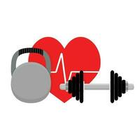 friska hjärta, sport och kondition. konditionsträning träna vektor illustration