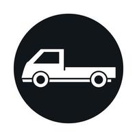 Auto-Mini-LKW-Modelltransportfahrzeugblock und flaches Icon-Design vektor