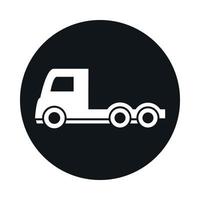 Pkw-Anhänger-Kopf-LKW-Modell-Transport-Fahrzeugblock und flaches Icon-Design vektor