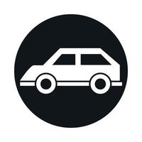 Automodell Transportfahrzeug Vintage Block und flacher Stil Icon Design vektor