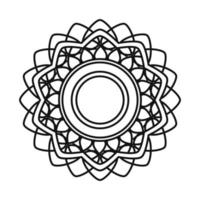 mandala motiv blommönster mystisk linje stilikon vektor