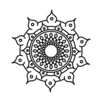 Mandala Motiv Blumendekoration mystische Linienstilikone vektor