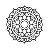 mandala blomma dekoration runda prydnad linje stilikon vektor