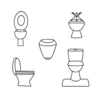 en uppsättning av toalett skålar.toalett utrustning linje ikon, logotyp markerad på en vit bakgrund, toalett skål. vektor