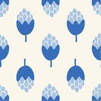 Blau Blumen Muster Hintergrund. Sozial Medien Post. Blumen- Vektor Illustration.