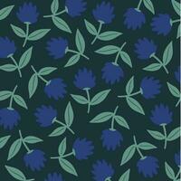 Blau Blumen Muster Hintergrund. Sozial Medien Post. Blumen- Vektor Illustration.