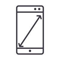 Smartphone-Zoom-Display-Gerätetechnologie dünne Linie Design-Symbol vektor