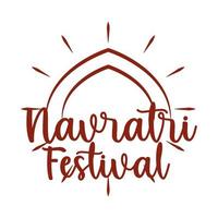 Fröhliches Navratri-Feierdesign anlässlich des hinduistischen Festival-Silhouette-Stil-Symbols vektor