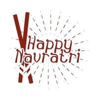 Happy Navratri indische Feier Poster Typografie Design Silhouette Stilikoneography vektor