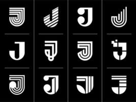einfach Geschäft Initiale Brief j Logo Design Satz. modern Linie Brief j Logo. vektor