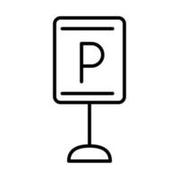 Parkplatz Schild Transportlinie Stil Icon Design vektor