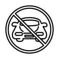 förbjuden parkering bil transport linje stil ikon design vektor