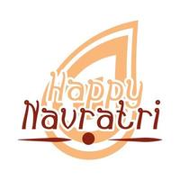 Happy Navratri indische Feier Göttin Durga Kultur flache Stilikone flat vektor