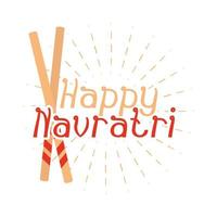 Happy Navratri indische Feier Plakat Typografie Design flache Stilikone design vektor