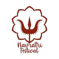 Happy Navratri indische Feier Ornament hinduistische Feier Silhouette Stilikone vektor