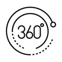 360-Grad-Ansicht virtueller Rundgang Symboldesign im linearen Stil vektor