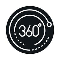 360-Grad-Ansicht virtueller Tourblock und Linienstil-Icon-Design vektor