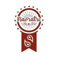 Happy Navratri indische Feier traditionelle Anhänger Dekoration Silhouette Stilikone style vektor