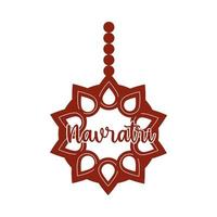 Happy Navratri indische Feier floral Ornament kulturelle und traditionelle Silhouette Stilikone silhouette vektor