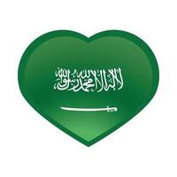 Saudi-Arabien Nationalfeiertag grünes Herz Flagge nationale Feier Farbverlauf Symbol vektor