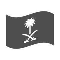 Saudiarabien nationella dagen våg flagga frihet firande siluett stilikon vektor