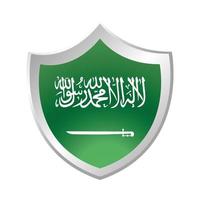 Saudiarabien nationell dag sköld grön flagga emblem nationella gradient stil ikon vektor