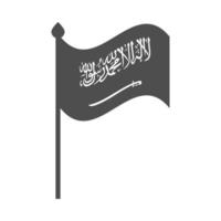 Saudi-Arabien Nationalfeiertag Flagge in Pole Patriotismus Silhouette Stilikone vektor