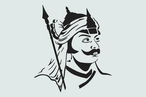 vektor av maharana pratap. maharana pratap jayanti.