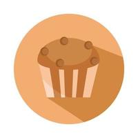 bröd efterrätt cupcake meny bageri mat produkt block och platt ikon vektor