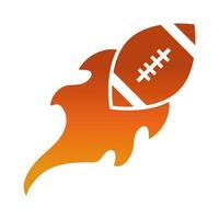American Football Flying Ball Game Sport professionelles und Freizeit-Gradienten-Design-Symbol vektor