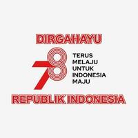 Dirgahayu ri ke 78 Logo Symbol Symbol das 78 .. Unabhängigkeit Tag von Indonesien Vektor Illustration