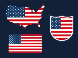 USA: s flaggor vektor