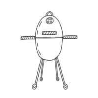 Vektor Holzkohle Grill Grill skizzieren. Hand gezeichnet Grill Grill Illustration