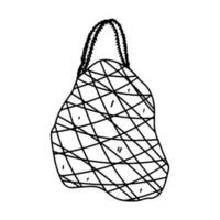 återanvändbar eco väska. hand dragen klotter stil. vektor illustration isolerat på vit. färg sida.