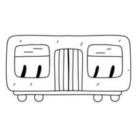 tåg vagn i hand dragen klotter stil. vektor illustration isolerat på vit. färg sida.