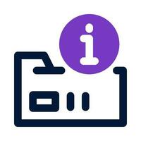 Ordner-Info-Symbol für Ihre Website, Ihr Handy, Ihre Präsentation und Ihr Logo-Design. vektor
