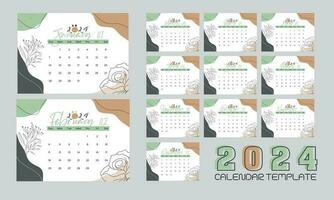 2024 Kalender Design mit Hintergrund vektor