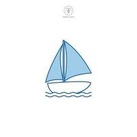 Segeln Boot Symbol Symbol Vektor Illustration isoliert auf Weiß Hintergrund