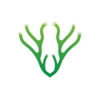 Koralle Logo, Marine Pflanze Design Platz Marine Tier, Seetang Meer Vektor
