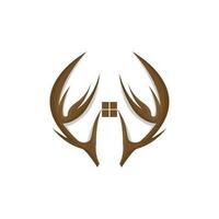 Hirsch Horn Logo, Tier Vektor, minimalistisch einfach Design, Illustration Symbol Symbol vektor