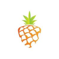 ananas logotyp, vektor trädgård bruka färsk frukt, design för enkel frukt affär juice